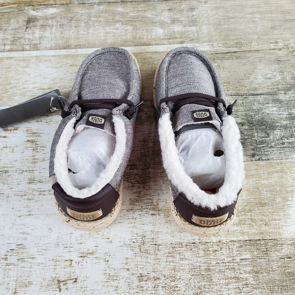 Hey Dude Wendy Heathered Cozy Kids Loafer Shoe Sz 13 C13 Brown Round Toe Comfort